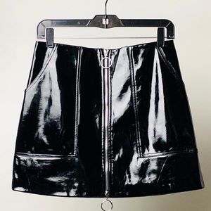 FOREVER 21 Black VINYL Mini Skirt
